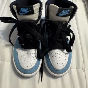 Nike Kids Sky Blue and White High-Top Sneakers